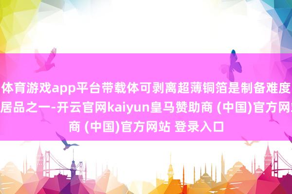 体育游戏app平台带载体可剥离超薄铜箔是制备难度最高的铜箔居品之一-开云官网kaiyun皇马赞助商 (中国)官方网站 登录入口