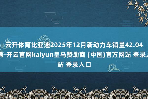 云开体育比亚迪2025年12月新动力车销量42.04万辆-开云官网kaiyun皇马赞助商 (中国)官方网站 登录入口