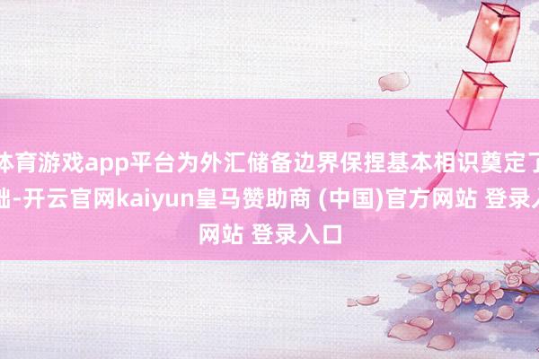 体育游戏app平台为外汇储备边界保捏基本相识奠定了基础-开云官网kaiyun皇马赞助商 (中国)官方网站 登录入口