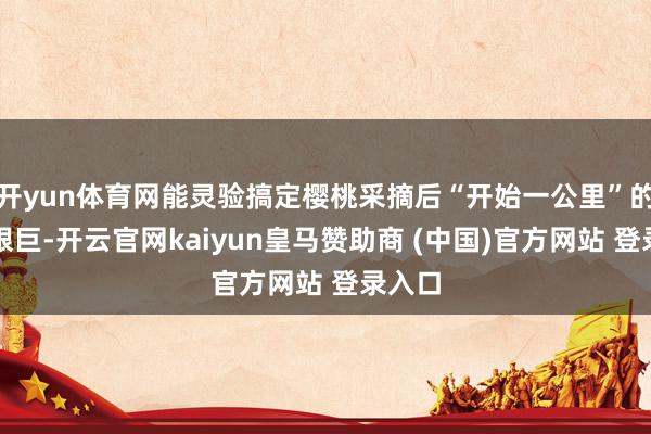 开yun体育网能灵验搞定樱桃采摘后“开始一公里”的保鲜艰巨-开云官网kaiyun皇马赞助商 (中国)官方网站 登录入口