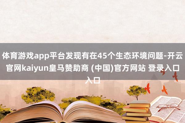 体育游戏app平台发现有在45个生态环境问题-开云官网kaiyun皇马赞助商 (中国)官方网站 登录入口